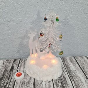 Christmas Decor Light Up Clear Tree With Deers Christmas Tabletop Decoration
